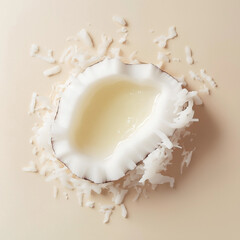 Coconut Oil on White Background