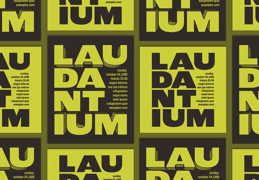 Bold Swiss Typography Social Media Post Layout Design Set 