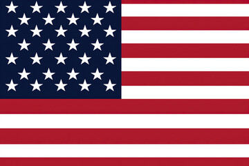 Naklejka premium A vibrant representation of the United States flag waving in the breeze under a clear blue sky during a sunny day. Generative AI