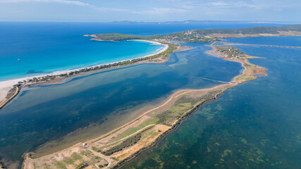 Porto Pino beach in Sardinia, crystalline heavenly sea.