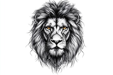 Obraz premium Realistic Lion Head Tattoo, Detailed and Expressive