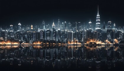 Fototapeta premium Night environment city lookin liting enjoy a day background image