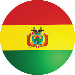 Bolivia Country National Flag Round Vector
