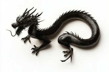 Obraz premium Tattoo Design of Asian Dragon, Long and Elegant