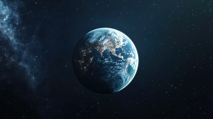 Obraz premium A stunning view of Earth from space, with the Milky Way galaxy in the background.