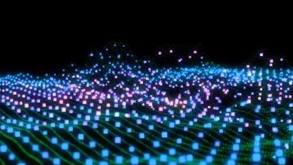 Obraz premium Particle Light Backgrounds zoom Tech cyber