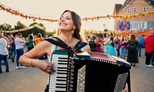 person playing the accordion