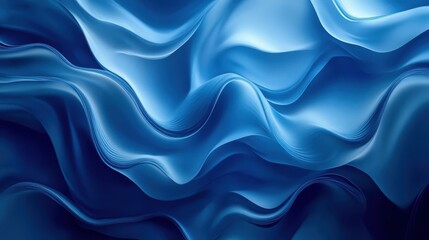 Fototapeta premium Abstract blue waves, a digital design with soft, flowing lines.