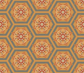 Geometric decorative ornamental pattern. Morocco Seamless pattern. Traditional Islamic Design. Mosque decoration element.