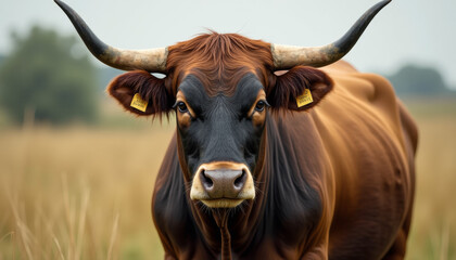 Close-up of a Brown and Black Cow