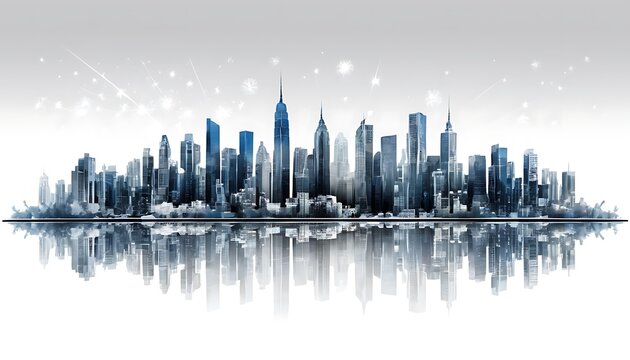  Happy city lookin liting refaction enjoy  a day, solid background image