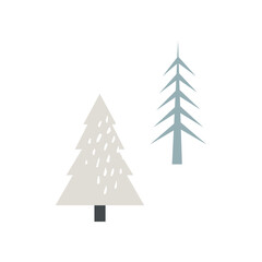 Obraz premium Christmas winter tree forest. Winter snowy woods wonderland, nature landscape with forest trees. christamas celebration card. svg icon