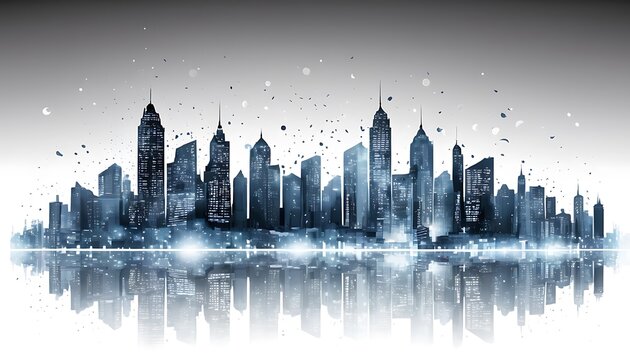  Happy city lookin liting refaction enjoy  a day, solid background image
