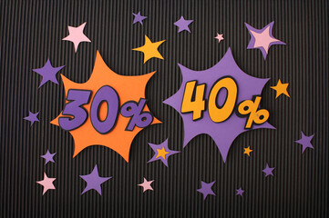 Big sale discounts, Black Friday shopping, paper crafts