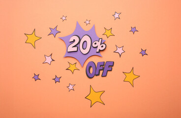 Big sale discounts, Black Friday shopping, paper crafts