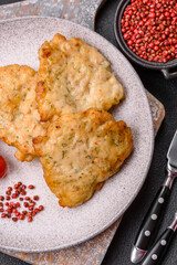 Delicious fried pork or chicken chops with salt and spices