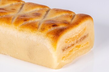 (Pan de Cadiz) Typical sweet from Andalusia, Spain. Baked dessert of marzipan dough filled with...