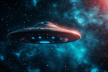 Obraz premium Ufo sighting with alien onboard a fascinating element of cosmic wonder in everyday life
