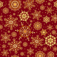 Seamless pattern of snowflakes. Christmas pattern of snowflakes.