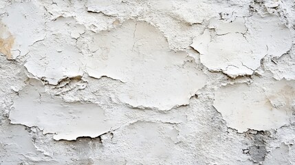 Obraz premium Close-up of a white wall with peeling paint, creating a textured surface.