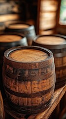 Fototapeta premium Aging wine Barrels 