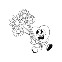 love doodle character line vector