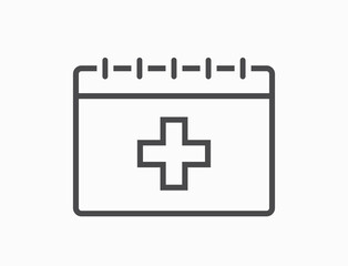 Medical calendar line icon. Medical exam schedule. Isolated vector images in simple style