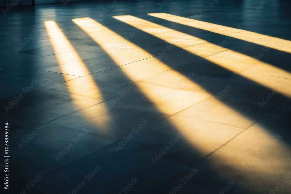 Aufkleber soft beams of sunlight cast long shadows across the polished floor, creating a tranquil and reflecti