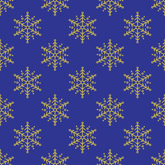 Christmas seamless pattern of snowflakes. Vector seamless pattern with snowflakes. Winter background.