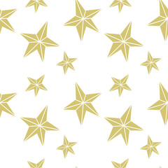 Obraz premium Christmas seamless pattern of Christmas stars. Vector seamless pattern with snowflakes. Winter background.