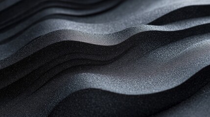 Fototapeta premium Close-Up of Dark Sand Waves with Textured Surface 