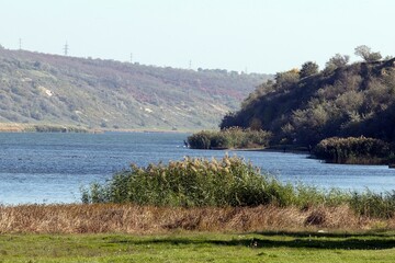 Fototapeta premium Autumn. Mouth of the Dniester River