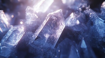 Obraz premium Sparkling crystals reflecting light create a mesmerizing visual display