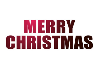 The gradient red to black isolated holiday word MERRY CHRISTMAS on transparent background