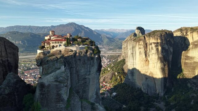  the breathtaking monasteries of Meteora, Greece during a scenic morning