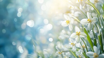 Spring snowdrop composition background