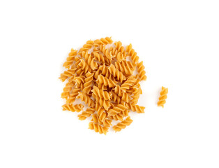 Raw Brown Pasta, Wholegrain Fusilli, Dry Whole Grain Noodle, Raw Spelt Macaroni, Healthy Italy Food