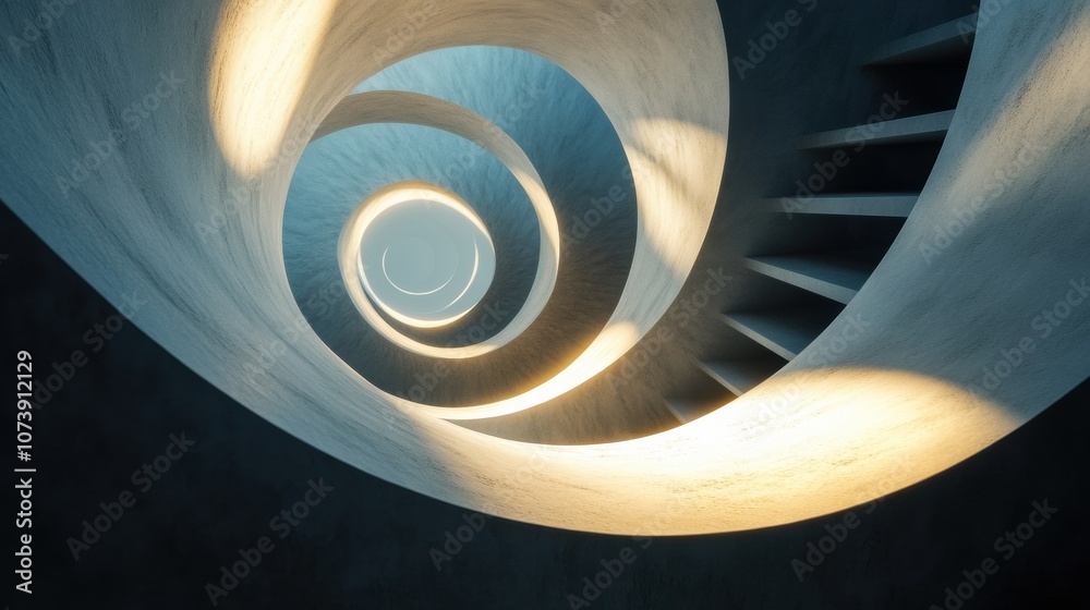 Leinwandbilder the swirling staircase reveals an interplay of light and shadow, creating a captivating visual journ