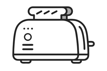 Minimalist Line Drawing of Toaster Vector Art