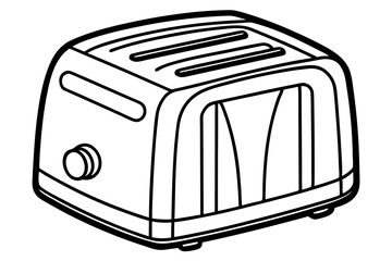 Minimalist Line Drawing of Toaster Vector Art