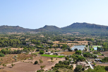Obraz premium A view from above of Mallorca's landscapes.