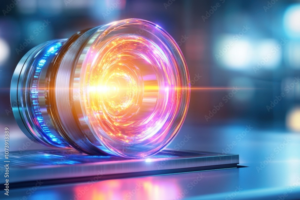 Poster Exploring the Captivating Glow of a Vacuum Luminescent Indicator in a Modern Lab Setting