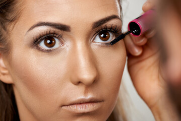 Close Up Of Applying Mascara