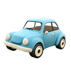 A cute colorful toy car isolated on a transparent background