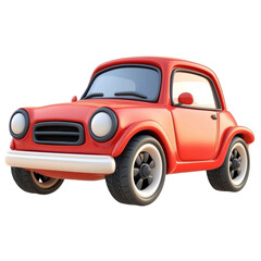 A cute colorful toy car isolated on a transparent background