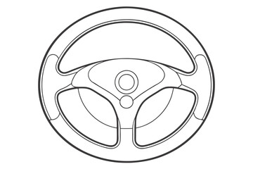 Steering Wheel Silhouette Icon: Simple and Modern Flat Design