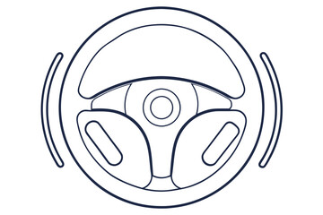 Steering Wheel Silhouette Icon: Simple and Modern Flat Design