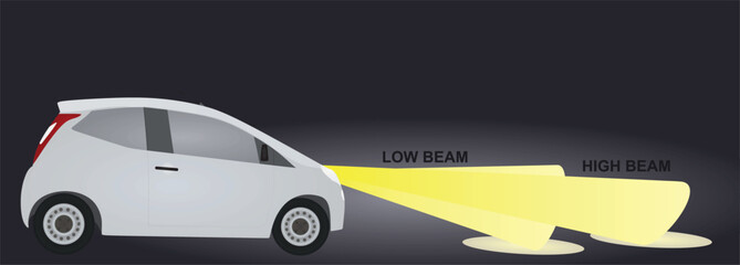 Fototapeta premium High and low beam. vector
