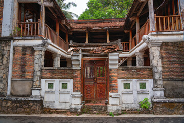 An old ruined Asian-style house in Vietnam