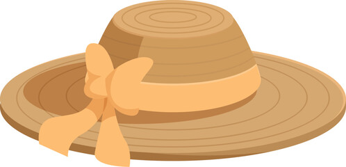 Stylish wide brimmed straw hat featuring a delicate ribbon accent, perfect for sunny days and outdoor activities